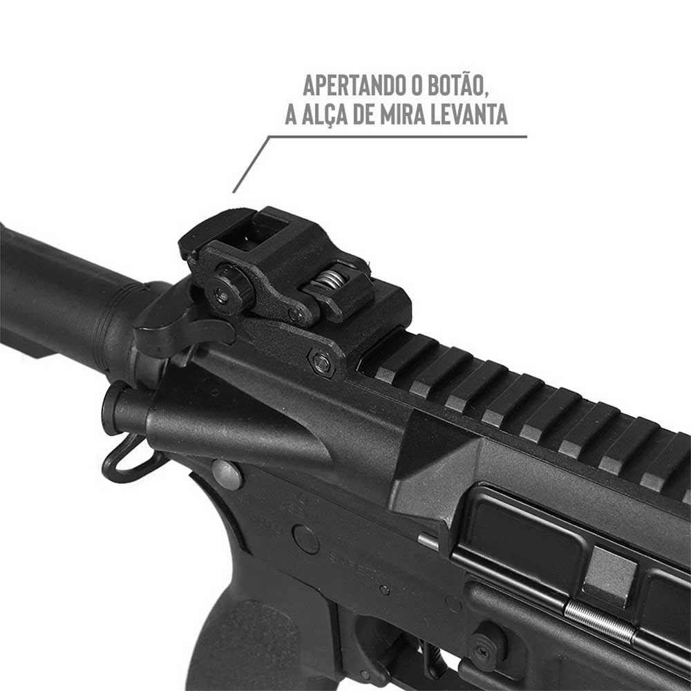 Rifle Airsoft Elétrico Rossi AR15 Neptune Keymod 6mm + Combo Munição e Acessórios