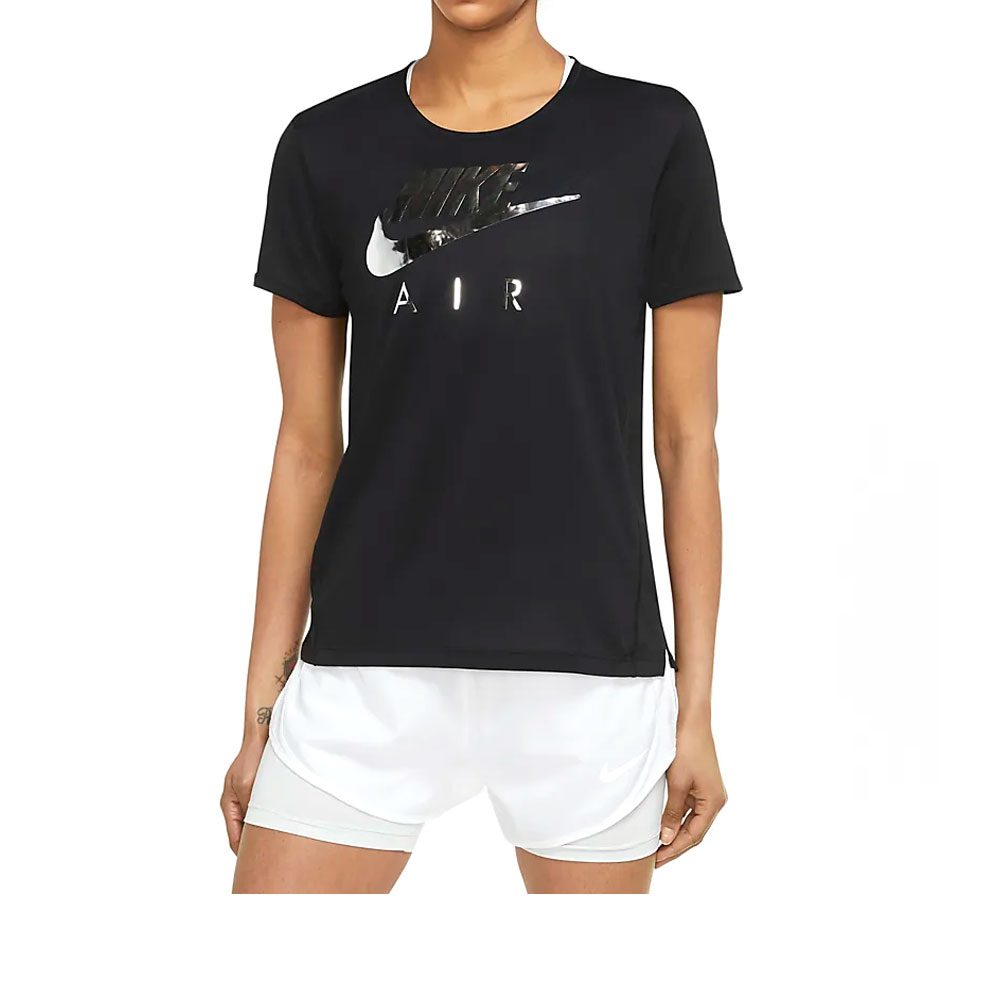 Camiseta Nike Air Top Logo Metalic Preta Mulher