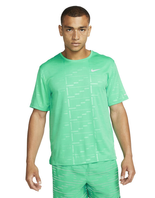 Camiseta Nike Uv Miler Emboss Verd Homem
