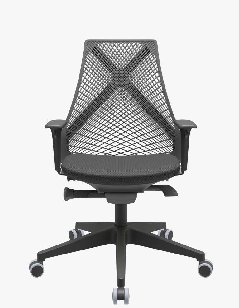 Cadeira Office Mix Tela Preta Assento Aero Preto Autocompensador