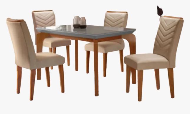 Mesa de Jantar com 6 e 4 cadeiras Madeira Maciça Londrina 180/ 120