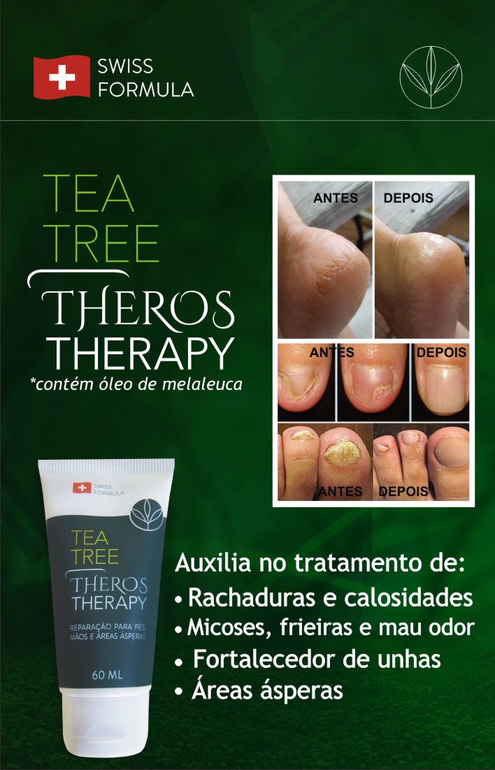 Theros Therapy tea tree creme para pés e mãos rachaduras, calosidades, unha fraca áreas ásperas