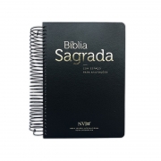 Bíblia Anote Espiral Dourado | NVI | Letra Normal | Com Espaço para Anotações