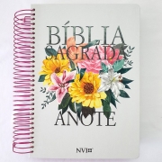 Bíblia Anote Espiral Primavera | NVI | Letra Normal | Com Espaço Para Anotações