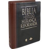 Bíblia de Estudo Herança Reformada - Couro sintético Preto e marrom  - Universo Bíblico Rs