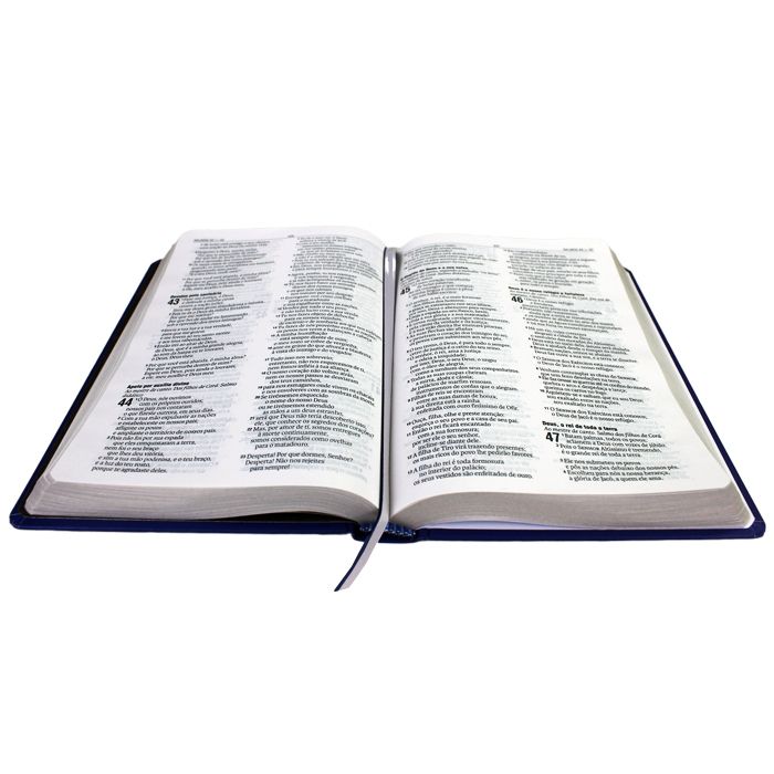 Bíblia Sagrada Cruz - Capa azul  - Universo Bíblico Rs