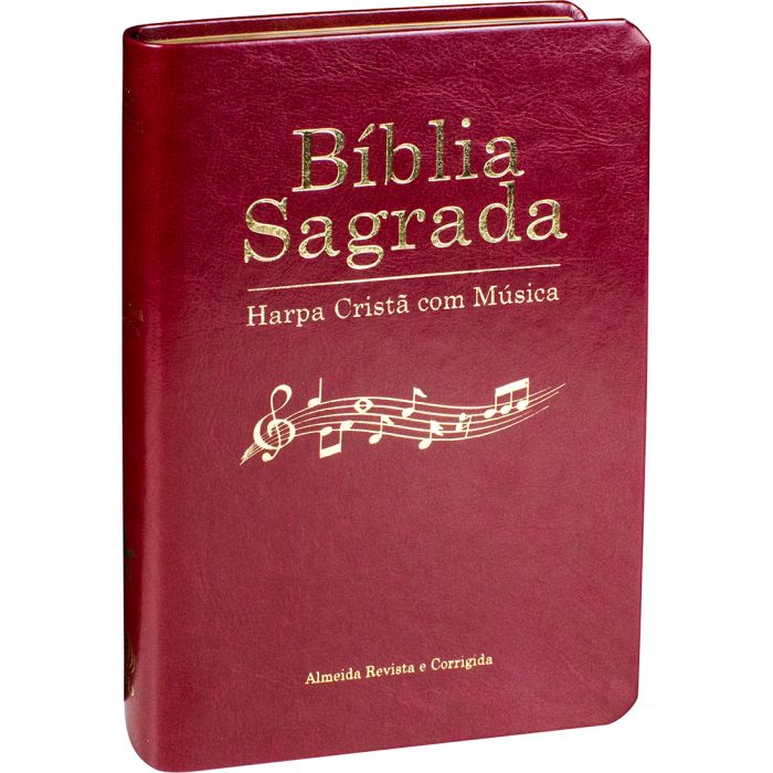 Bíblia Sagrada Harpa Cristã com Música / Vinho- (ARC)  - Universo Bíblico Rs