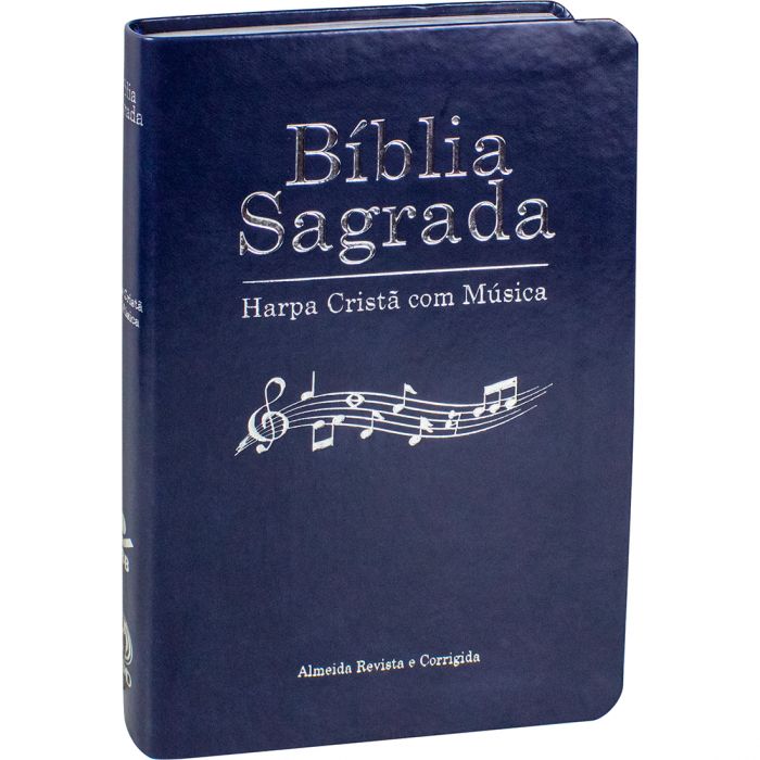 Bíblia Sagrada Harpa Cristã com Música / Azul - (ARC)