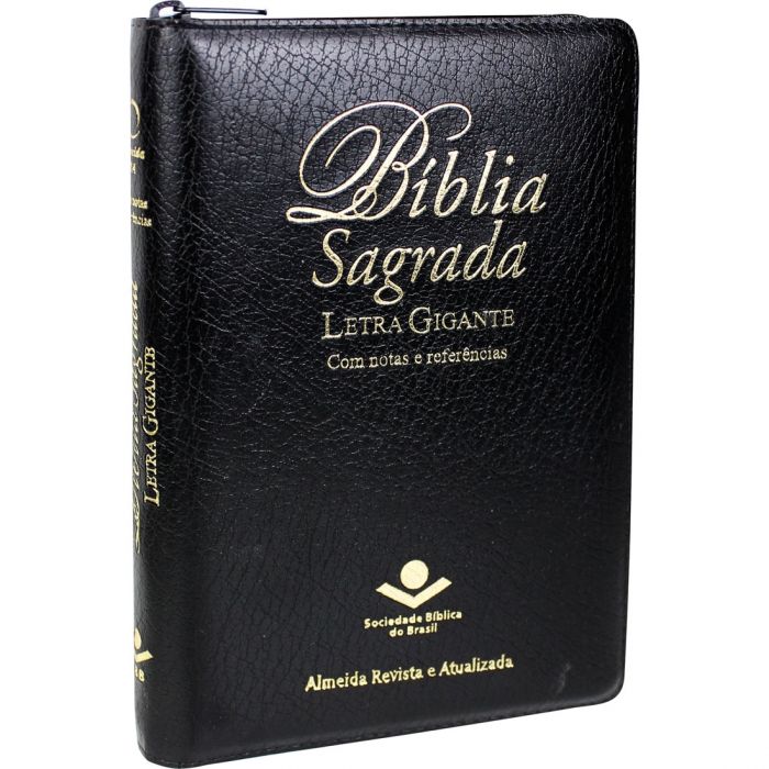 Bíblia Sagrada Letra Gigante / Preto / Ziper - (ARA)
