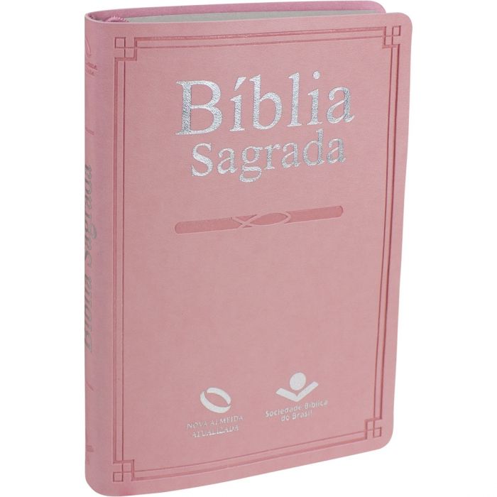Bíblia Sagrada Slim Rosa Claro - (NAA)  - Universo Bíblico Rs