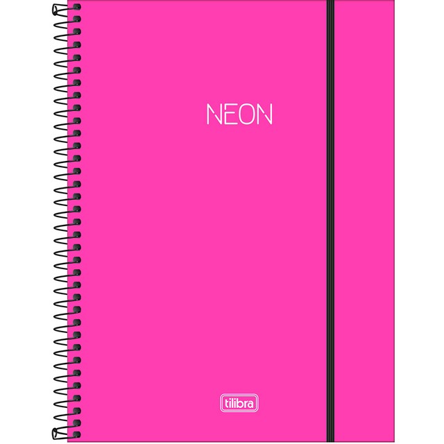 Caderno Universitário Tilibra Neon Rosa 10 Matérias