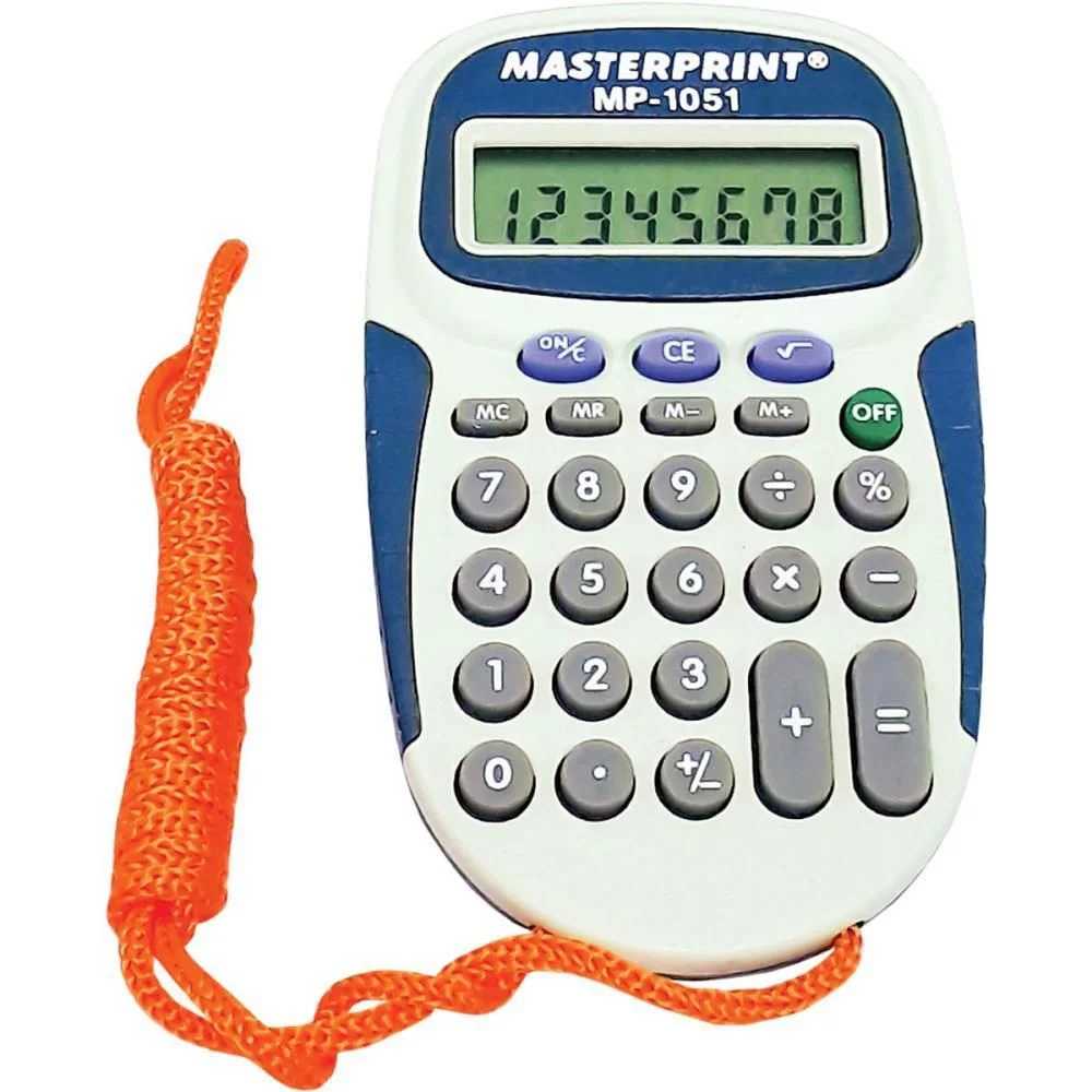 Mini Calculadora de Bolso com Cordão 8 Digitos