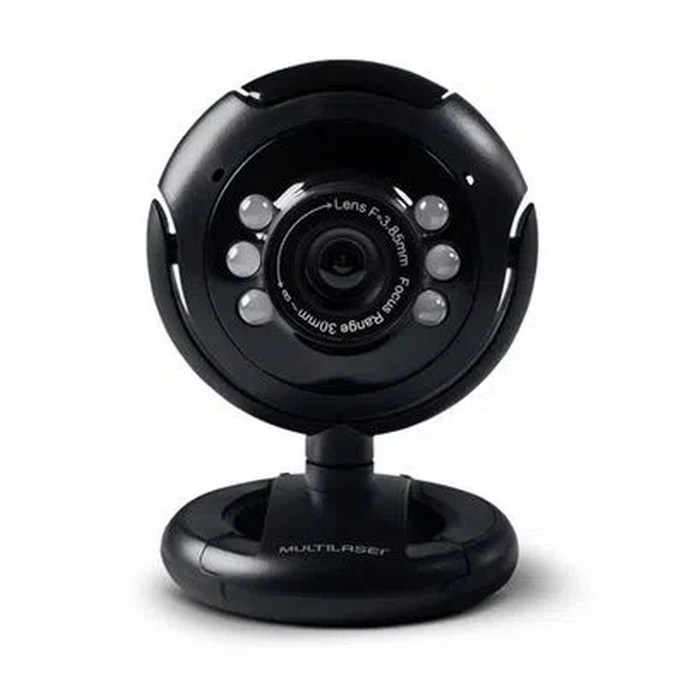 Webcam com Microfone Plug e Play 16mp Multilaser 