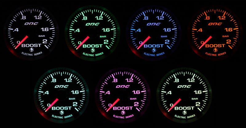 Manômetro Dakar Full Color Boost -0.5 a 2 BAR 52 mm ELÉTRICO