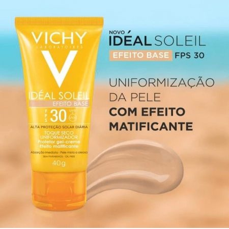 Ideal Soleil Efeito Base ( EF) FPS 50 - Vichy - filtro solar com tonalidade de cor,matificante e antibrilho