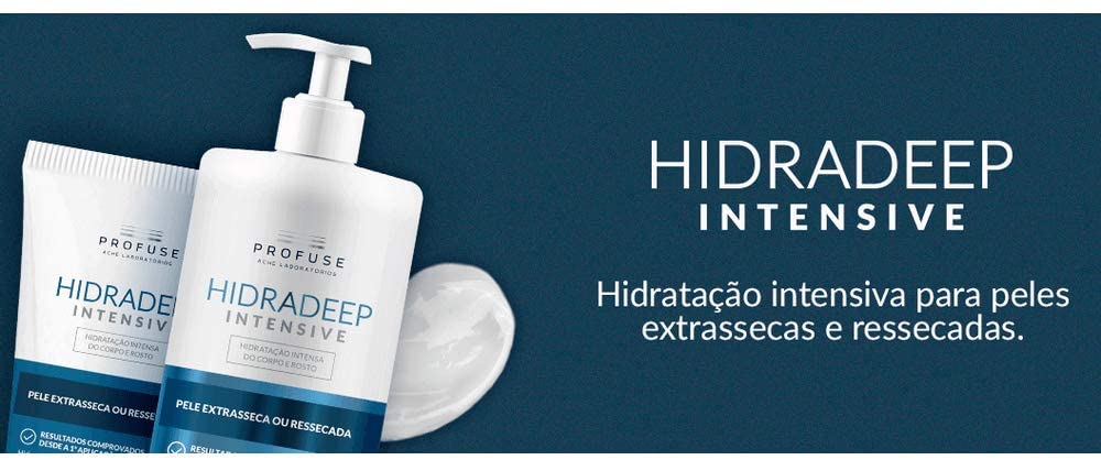 Hidradeep Intense 400ml - Hidratação corporal e rosto intensa para peles secas e mais secas - Profuse