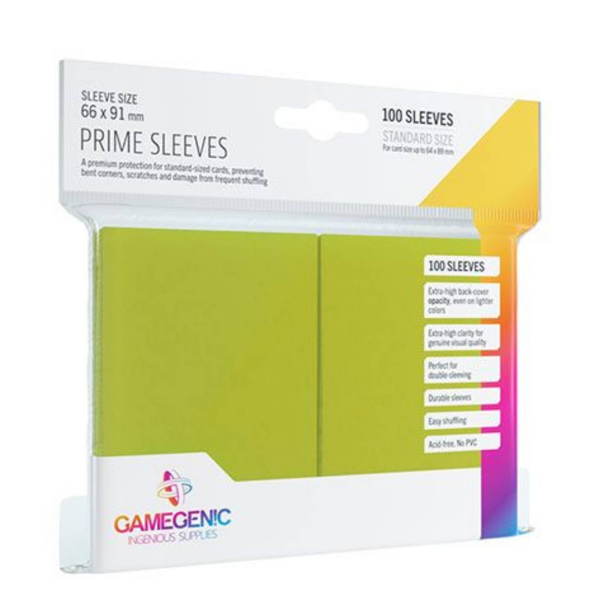 Gamegenic: Prime Sleeves (Lima) 100 unidades 64 x 89mm