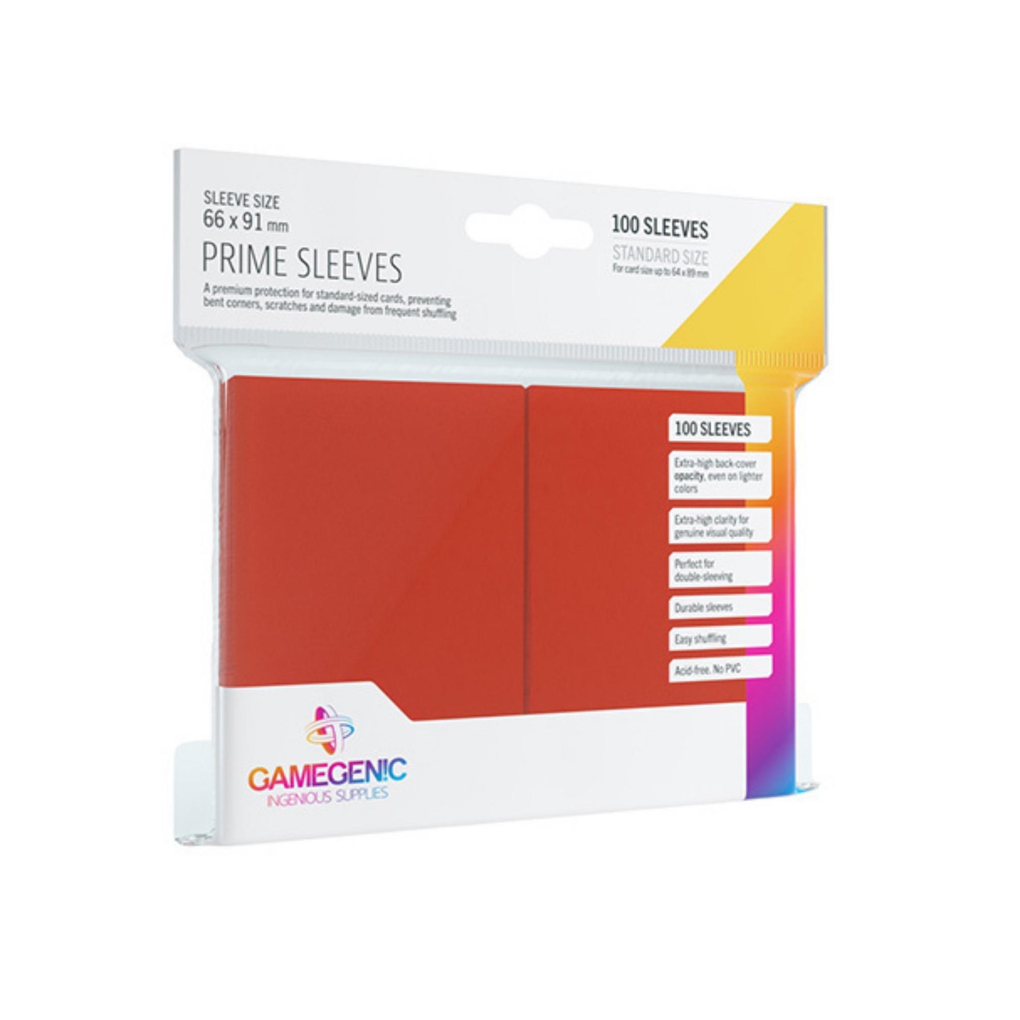 Gamegenic: Prime Sleeves (Vermelho) 100 unidades 64 x 89mm