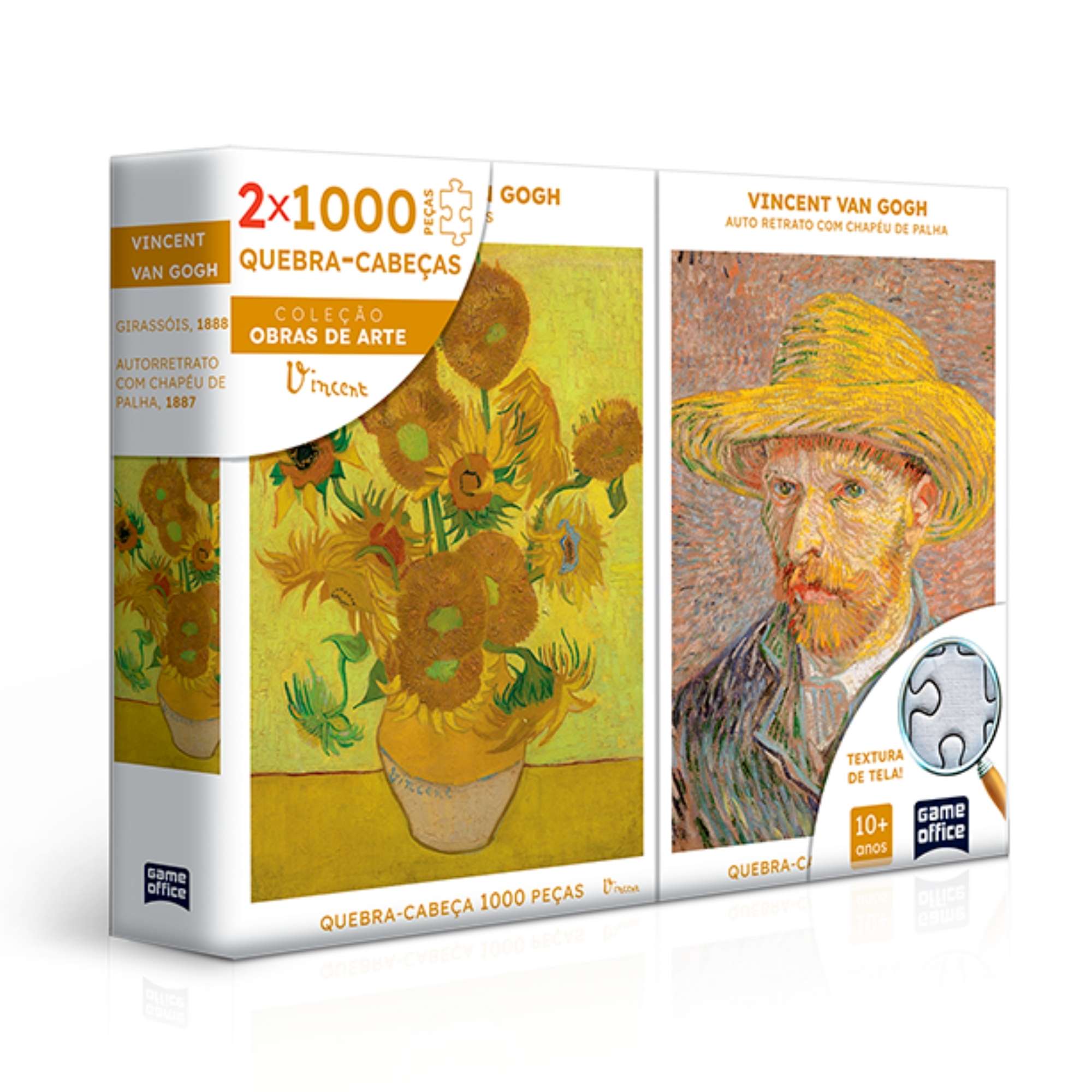 Quebra-Cabeça Vincent Van Gogh Retrato e Girassóis Combo 1000 Peças