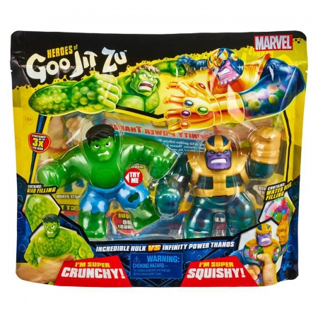 Boneco Elástico Estica Hulk vs Thanos - Goo Jit Zu Marvel
