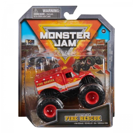 Carrinho Monster Jam - Escala 1:64 - Fire Rescue