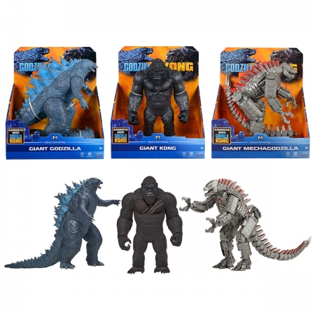Kit 3 Bonecos 28Cm Giant Mechagodzilla, Kong E Godzilla