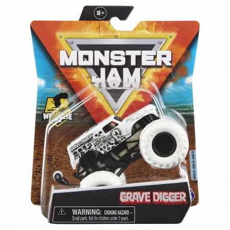 Monster Jam - Escala 1:64 -Miniveículo- Grave Digger Branco