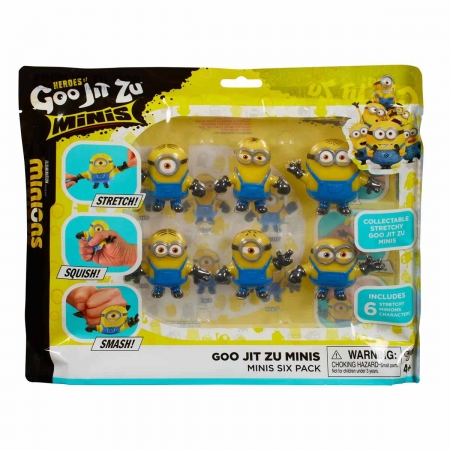 Pack com 6 Mini Bonecos Elásticos dos Minions - Goo Jit Zu