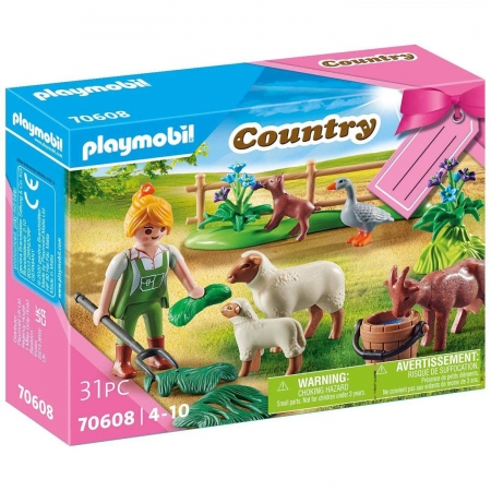 Playmobil Fazendeira com Animais - Country - 70608
