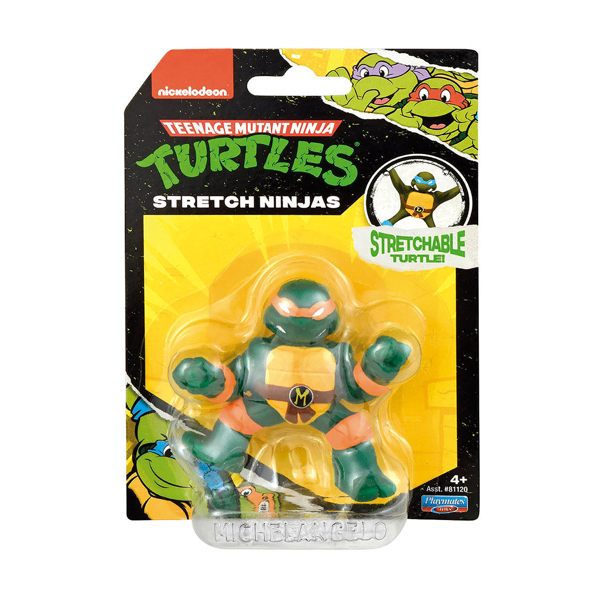 As Tartarugas Ninja - Mini Boneco Elástico Michelangelo 6cm