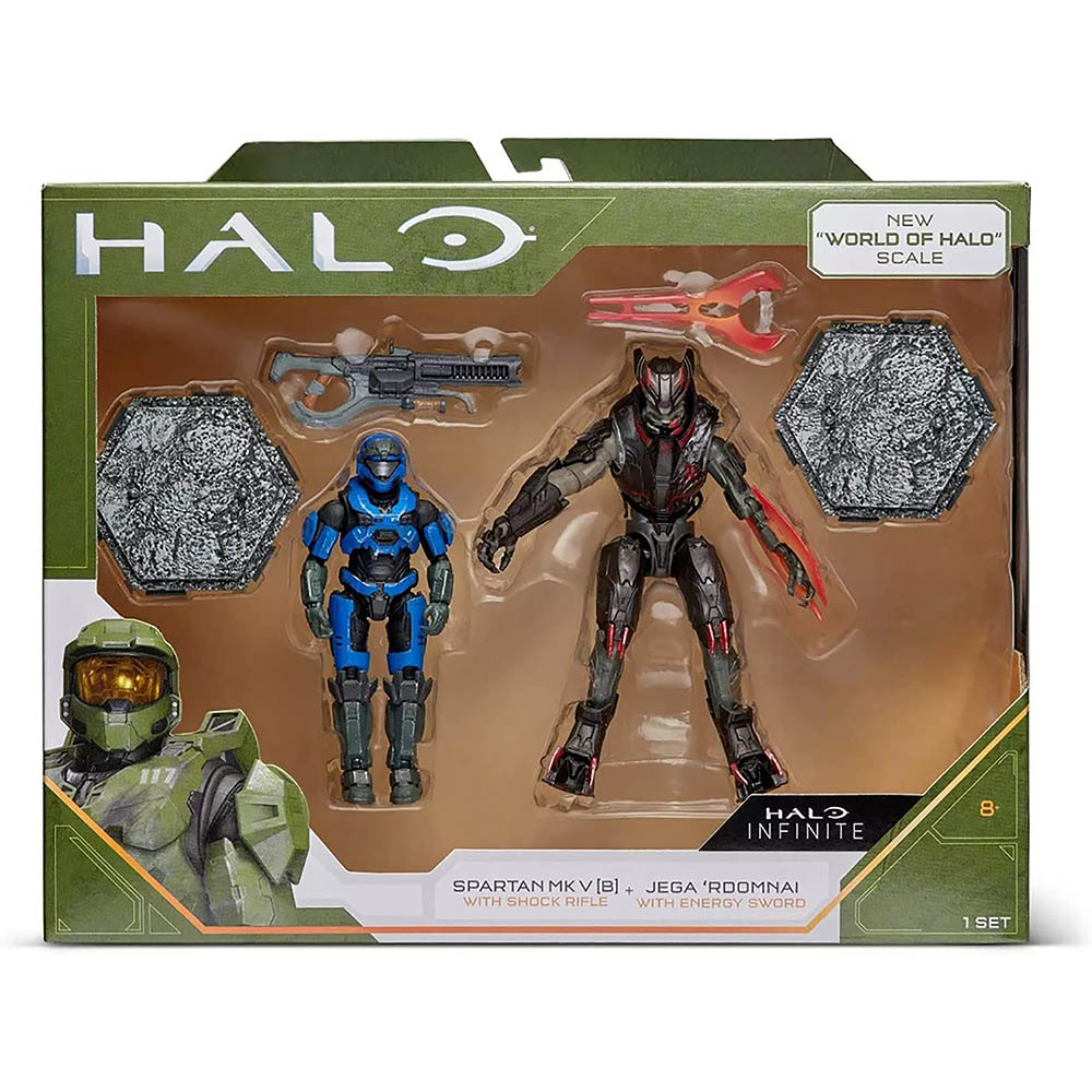 Boneco Halo - 2 Figuras - Spartan Mk V[B] + Jega 'Rdomnai