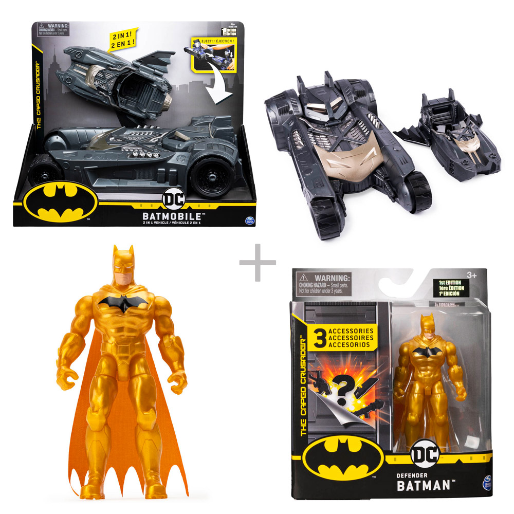 Kit Batman - Batmóvel + Figura Batman Defender