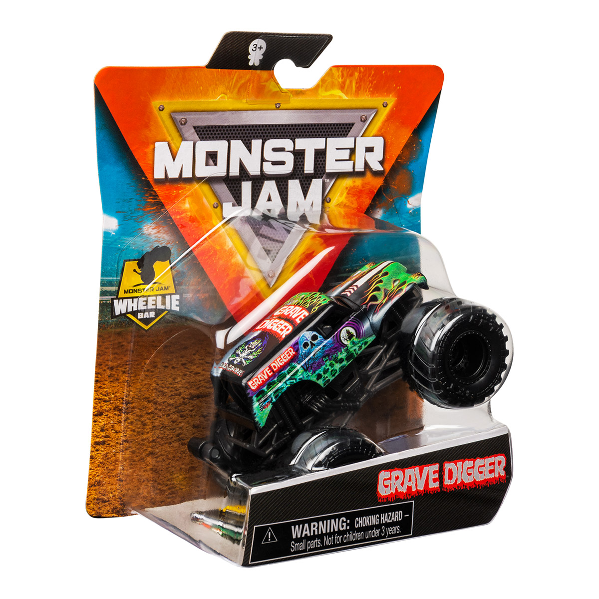 Miniveículo Monster Jam 1:64 - Wheelie Bar - Grave Digger