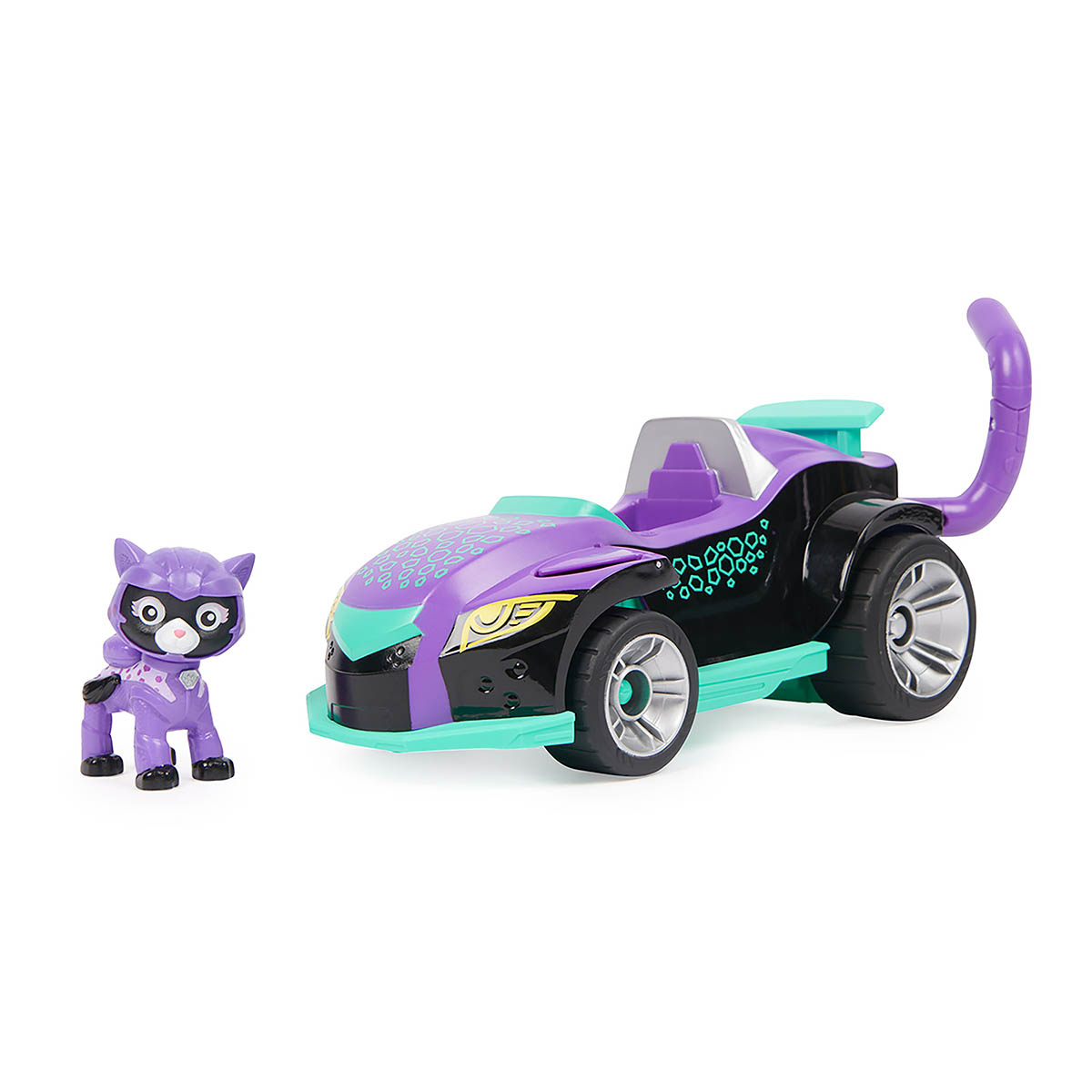 Patrulha Canina - Figura Shade de 7cm com Veículo - Cat Pack