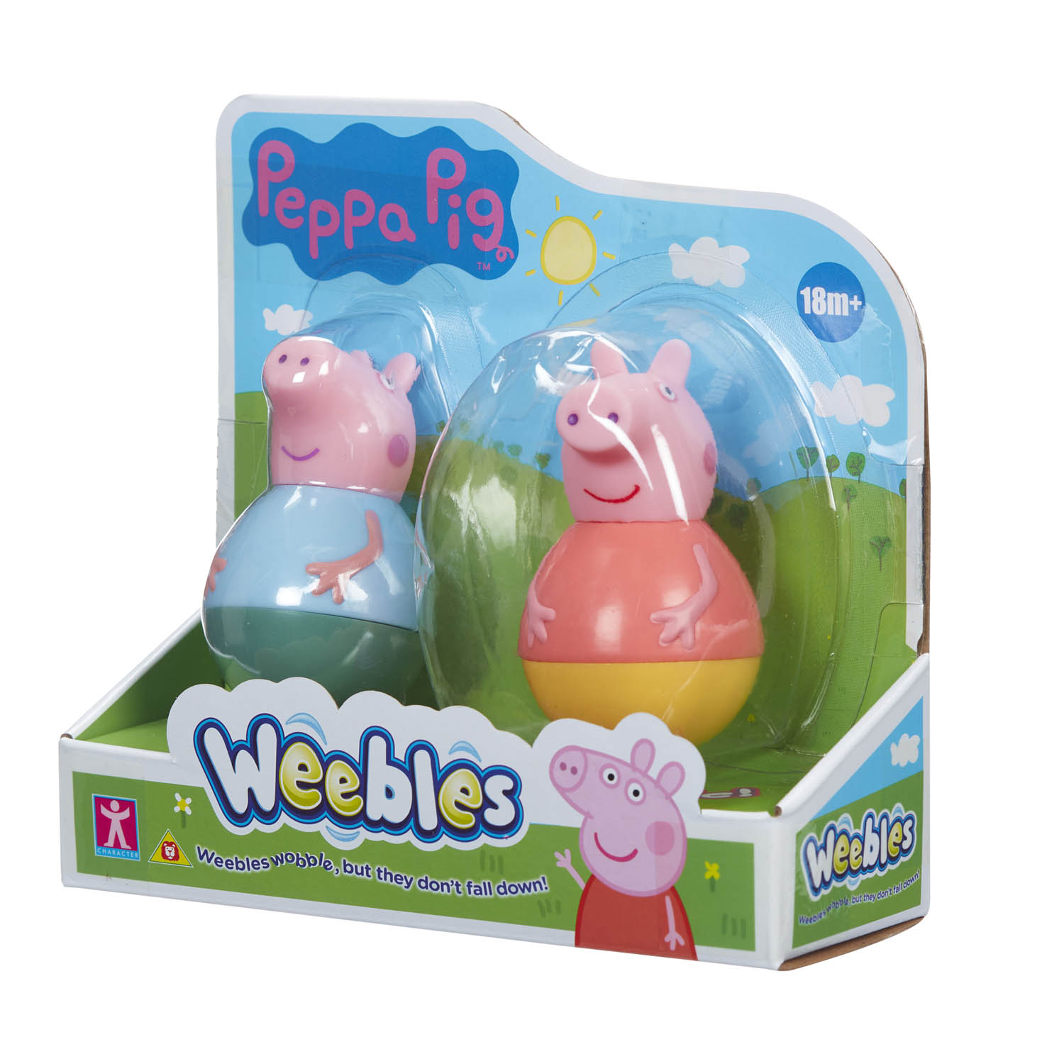 Peppa Pig - Pack com 2 Weebles de 8cm - Peppa e George