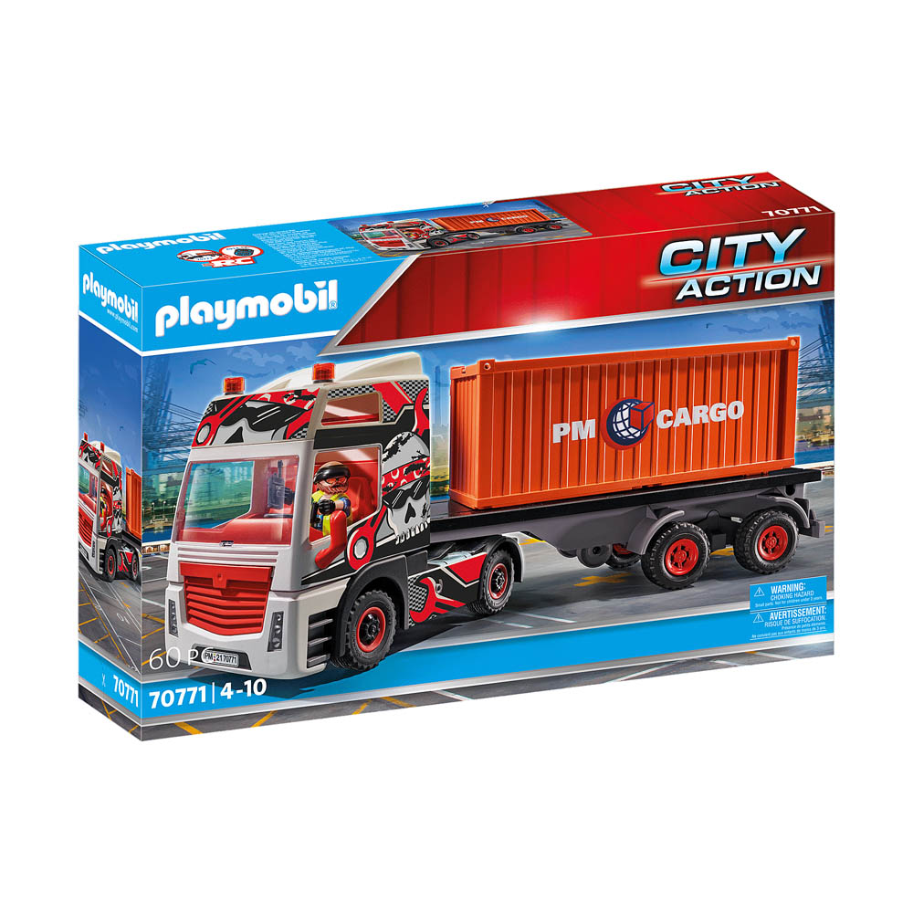 Playmobil - Caminhão de Carga com Conteiner - City Action - 70771