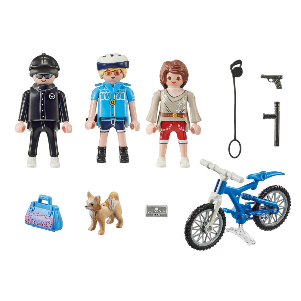 Playmobil - Policial Com Bicicleta E Fugitivo