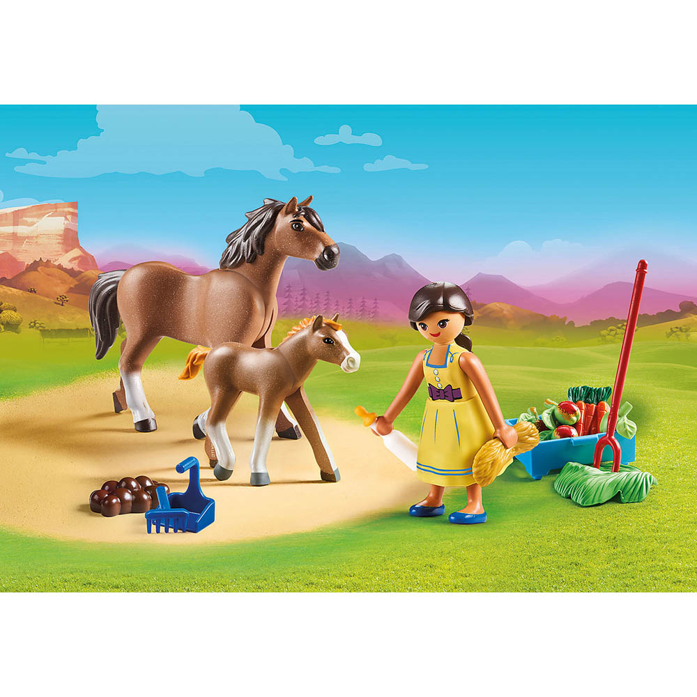Playmobil - Pru Com Cavalo E Potro