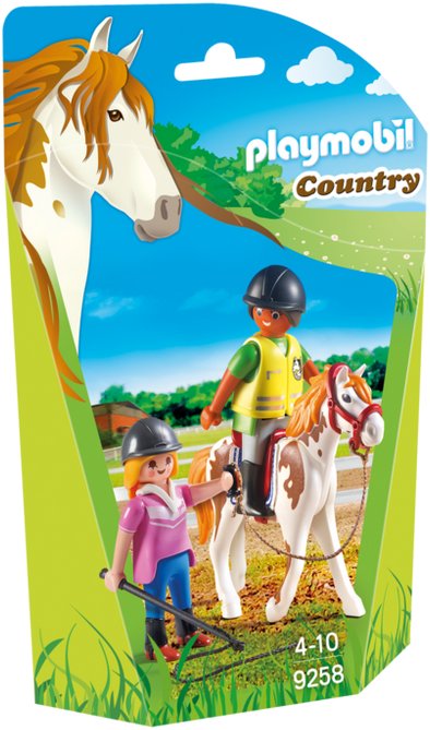 Playmobil - Soft Bag Cavalos - Cavalo Malhado Com Instrutora