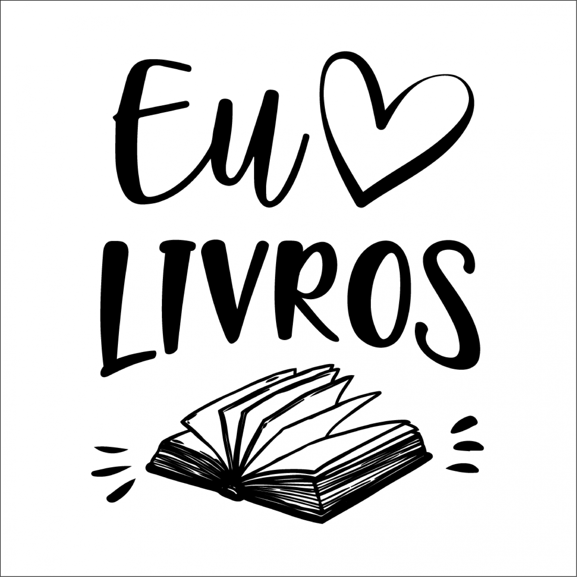 Capa de Livro Personalizada Algodão 100% Reciclado - "Eu amo livros"