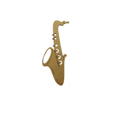 Recorte MDF Instrumento Musical Saxofone 3,7x7,8cm C/ 2 Unidades