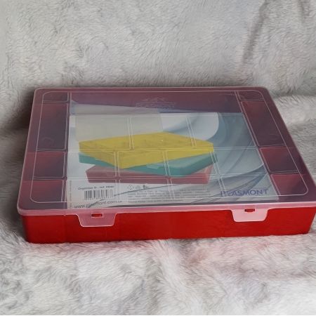 Caixa Organizador Plastico Colorida G com 20 Divisorias 34 x 27 x 5,5 cm