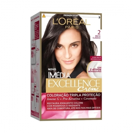 Coloração Imédia Excellence Creme 2 Preto Clássico - L'Oréal
