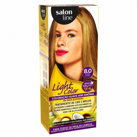 Coloração Light Color Efeito Gloss Louro Claro 8.0 - Salon Line