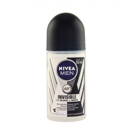 Desodorante Masculino Roll-on Invisible For Black & White 48h 50ml - Nivea