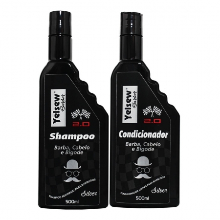 Kit Shampoo e Condicionador Silver Barber 2.0 500ml - Yelsew