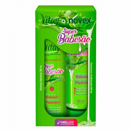 Kit Shampoo e Condicionador Super Babosão Vitay e Novex 300ml - Embelleze
