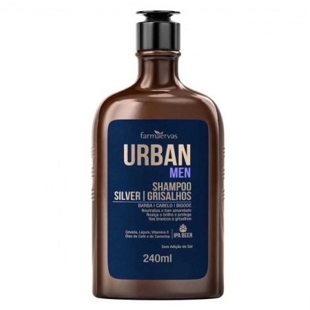 Shampoo Silver Grisalhos Urban Men 240ml - Farmaervas