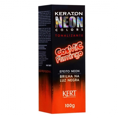 Tonalizante Keraton Neon Colors sem Amônia Efeito Neon Cosmic Flamingo 100g - Kert