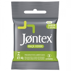 Preservativos com 3 Unidades Maçã Verde - Jontex